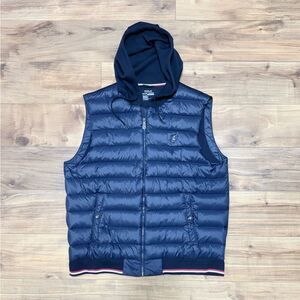 Polo Ralph Lauren 750 Fill Hybrid Performance Hooded Vest Navy Metal Pony Size L